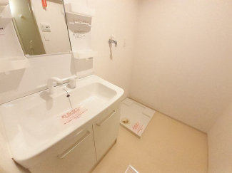 ゆったりとスペースのある洗面所