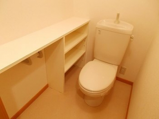 落ち着いた色調のトイレです