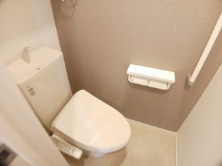 落ち着いた色調のトイレです