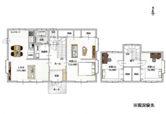 【リフォーム後の間取図】３ＬＤＫ　建物面積：１０６．９２㎡（