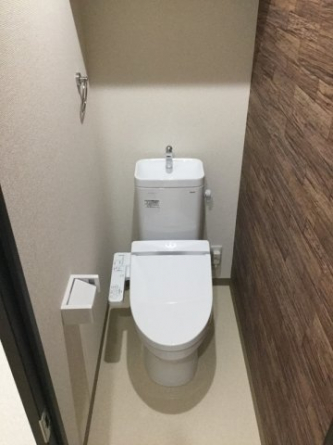 落ち着いた色調のトイレです