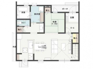 ～１階間取り図～　ＬＤＫは吹抜けでシーリングファン付き◎開放