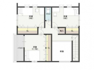 ～２階間取り図～　２階各居室収納あり◎