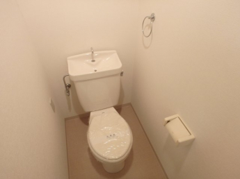 落ち着いた色調のトイレです
