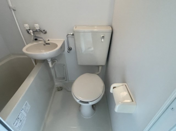 落ち着いた色調のトイレです