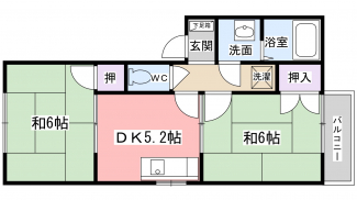 ２階の２DKです