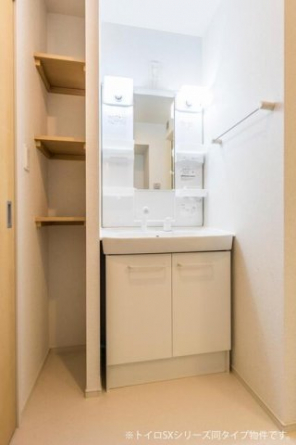 スペースが確保できる洗面所です