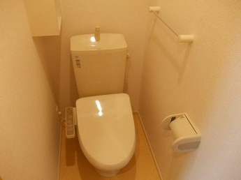 落ち着いた色調のトイレです