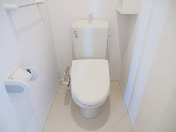 落ち着いた色調のトイレです