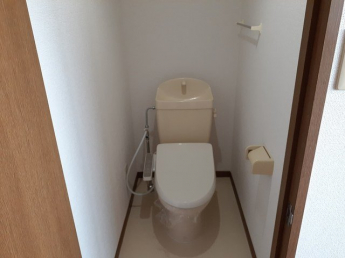 落ち着いた色調のトイレです