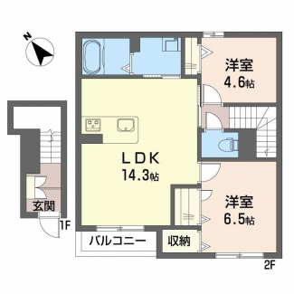 2階角部屋のお部屋です