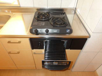 魚焼きグリル付ガスコンロ