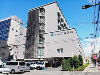 松山市民病院様まで1400m