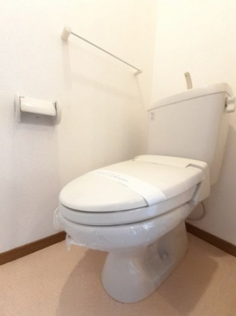 落ち着いた色調のトイレです