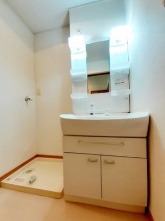 スペースが確保できる洗面所です