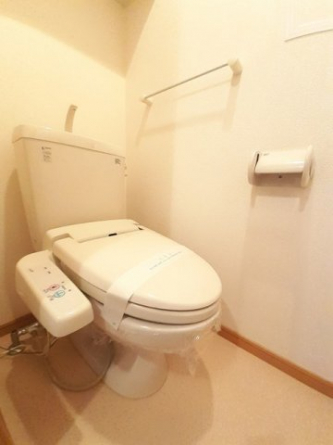 落ち着いた色調のトイレです