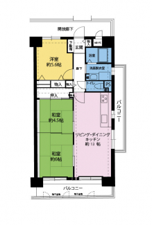 角部屋の2面バルコニーで日当たり良好です♪