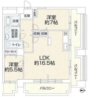 ２ＬＤＫ　ＬＤＫ１６．５　洋７　洋５０５