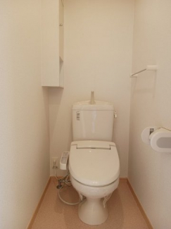 落ち着いた色調のトイレです