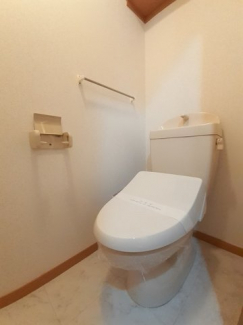 落ち着いた色調のトイレです