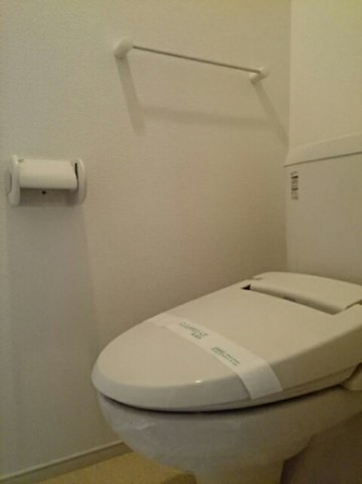 落ち着いた色調のトイレです