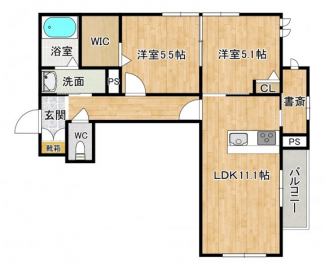 2階の角部屋です