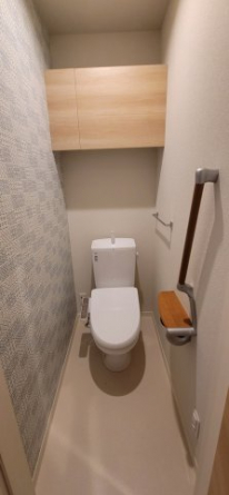 収納棚があるのですっきりとしますね