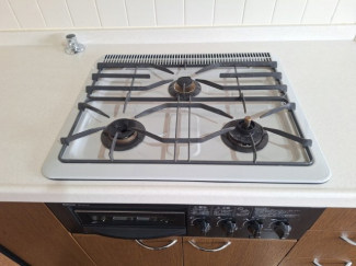 グリル付き３口コンロ