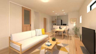 【内観予想図】１６帖の広々としたＬＤＫ。住みやすさを追求した