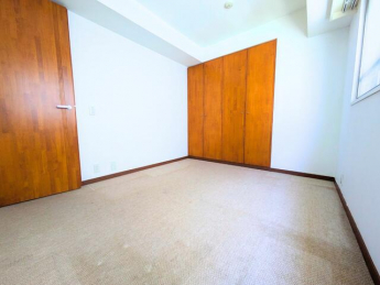 壁面に設けられたクローゼットが特徴の洋室。衣類や日用品の整理