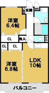 収納スペースも多い２ＬＤＫ