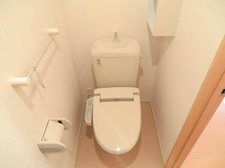 落ち着いた色調のトイレです