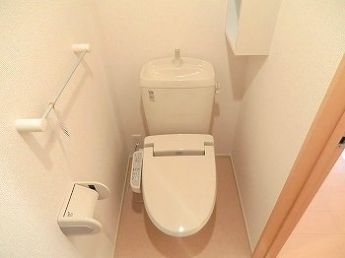 落ち着いた色調のトイレです