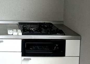 ２口コンロ。グリル付きです。