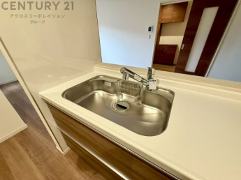 大きなシンクでお鍋などの大きな調理器具を洗う際にも便利です。