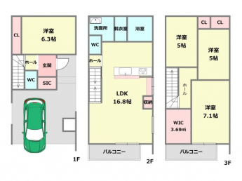 参考プラン図　建物価格1870万円　建物面積約100ｍ2