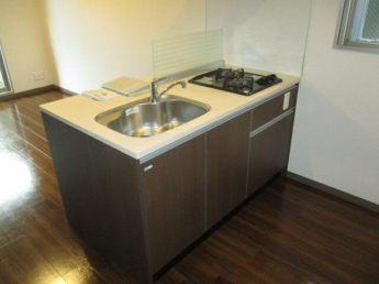 ２口ガスコンロ付き