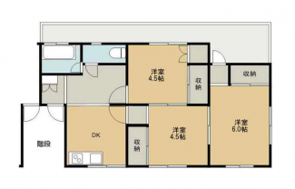 ３ＤＫのコンパクトな間取り