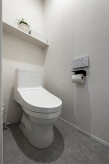 落ち着いた色調のトイレです