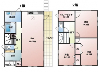 3LDK　全室フローリング