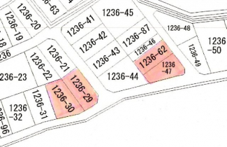 1236-47、62、建物敷地　449.08㎡（約135坪）
1236-29、30、付属区画　399㎡（約12坪）