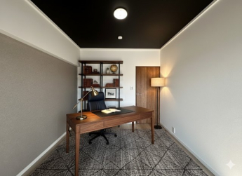 6帖の洋室は、落ち着いた雰囲気で集中できる書斎に最適。
テレワークや読書など、自分だけの時間を楽しむプライベート空間として活用できます。