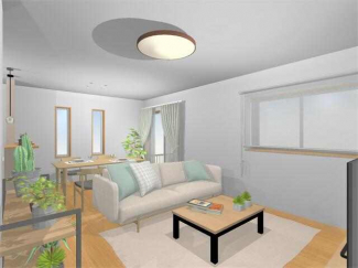 【家具配置イメージ】ＬＤＫ１９．４帖　ダイニングスペースとリ