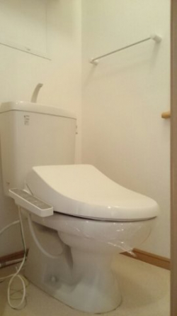 落ち着いた色調のトイレです