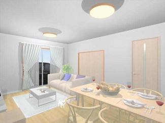 【家具配置イメージ】ＬＤＫ１６帖　南西向きの窓から日が入るた