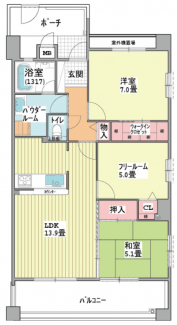 6階・角部屋・３LDK