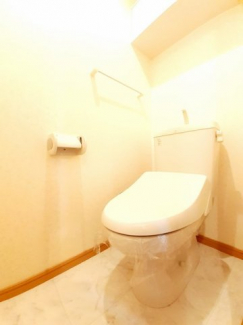 落ち着いた色調のトイレです