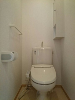 落ち着いた色調のトイレです