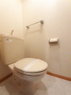 落ち着いた色調のトイレです