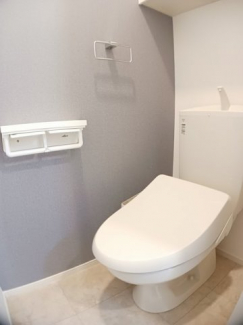 落ち着いた色調のトイレです